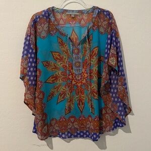 Valerie Stevens Boho Flowy Blouse